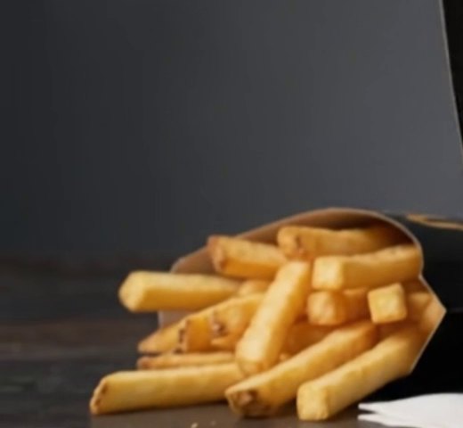 Golden fries in a paper tray